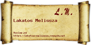 Lakatos Melissza névjegykártya